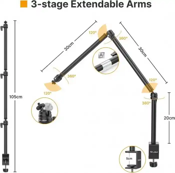 Ulanzi VIJIM LS08 Flexible Arm Professional Live Streaming Stand
